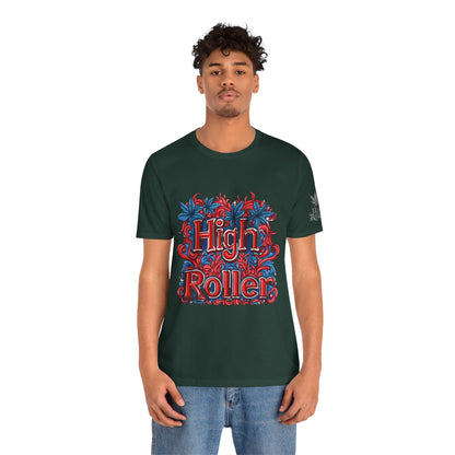 High Roller Ornate Logo Tee - Cannabis Typography Art Design | High Roller
