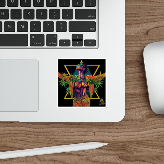 Sacred Geometry Cannabis Awakening Sticker | High Roller Transcendent Art | Premium Die-Cut Vinyl Decal