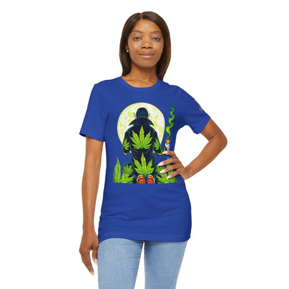 Luxury Gothic Cannabis Vampire T-Shirt - Premium Dark HIGH ROLLER Streetwear - Elevated Nocturnal 420 Fashion