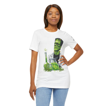 Frankenstein's Laboratory HIGH ROLLER Halloween Cannabis T-Shirt - Premium Monster Scientist 420 Experiment Apparel