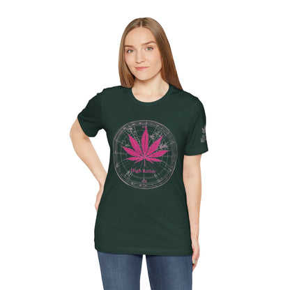 True North Tee - Premium Airlume Cotton Cannabis Culture Compass Navigation Art