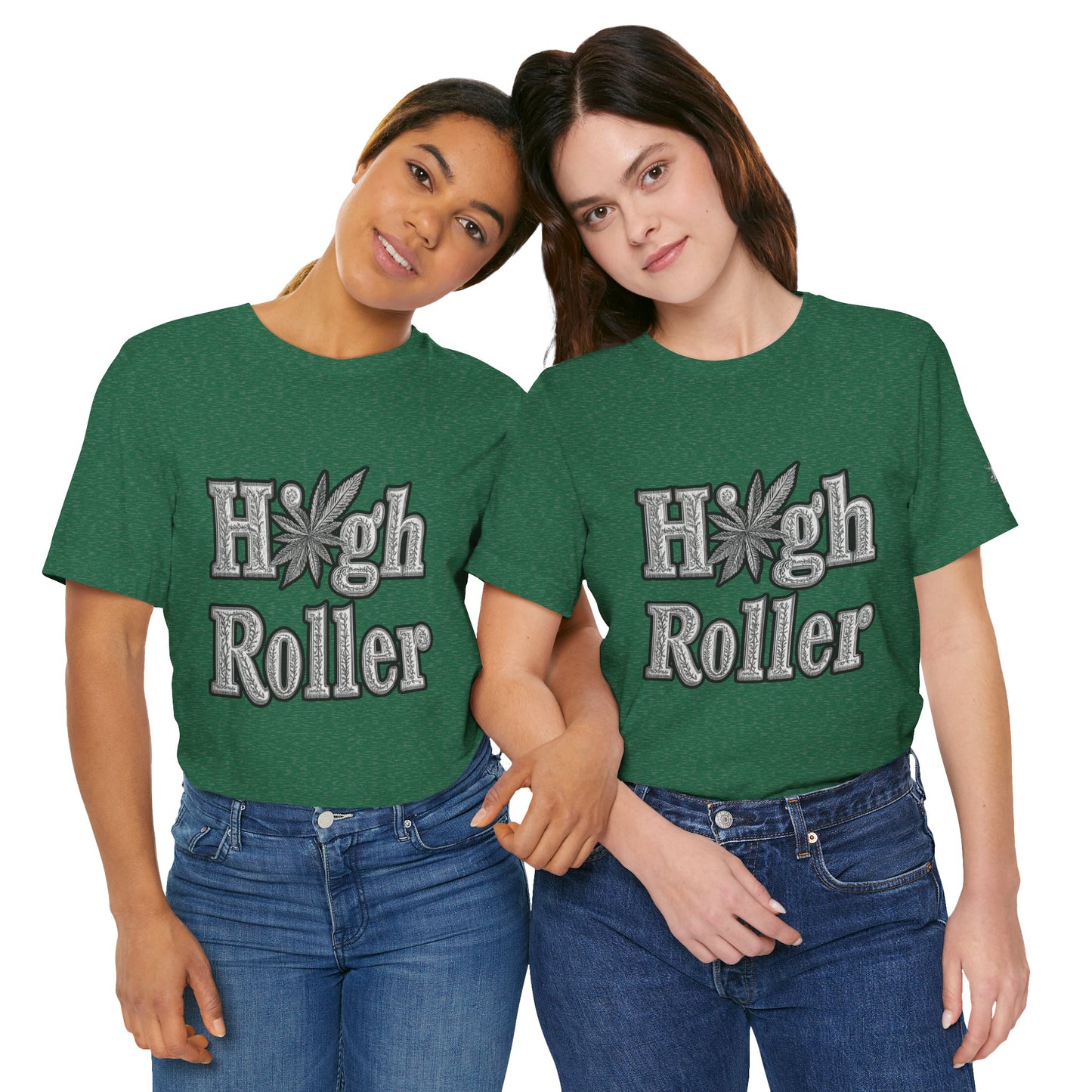 High Roller Classic Tee - Premium Airlume Cotton Cannabis Culture Ornate Typography Art