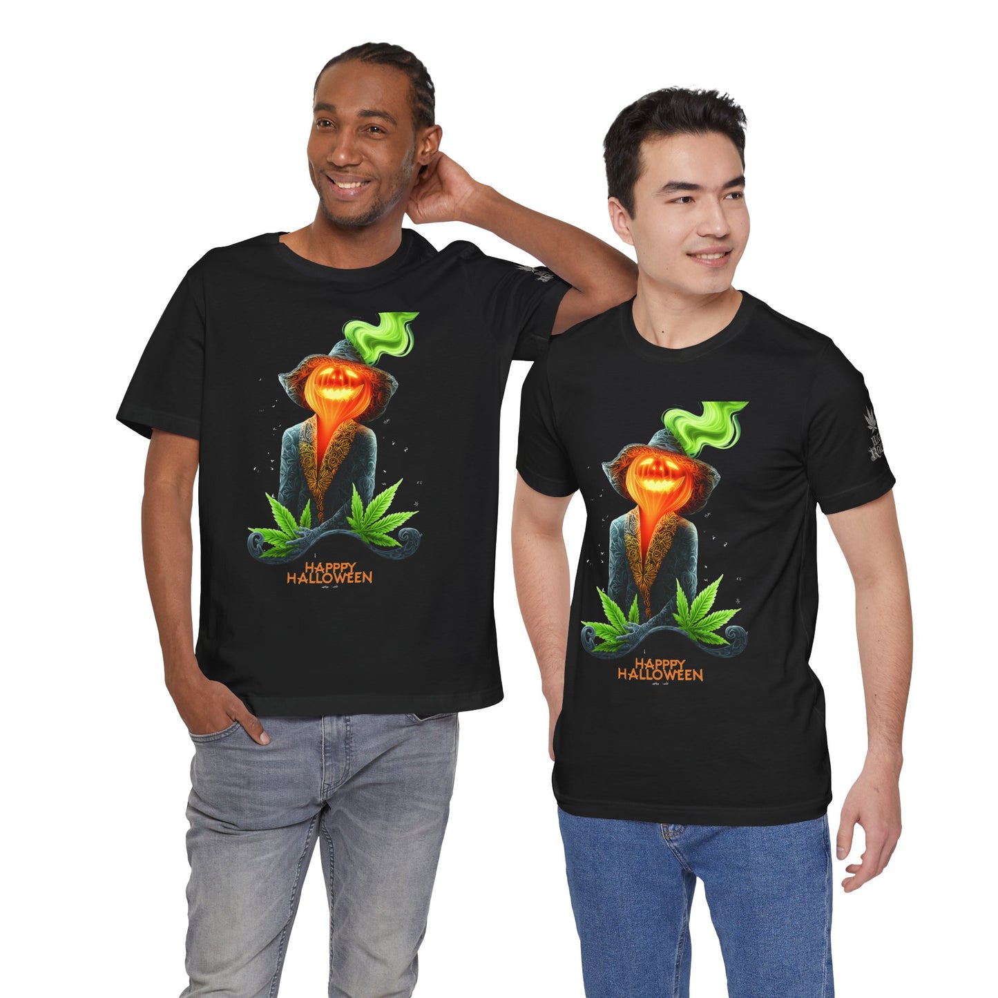 Victorian Pumpkin Gentleman HIGH ROLLER Halloween Cannabis T-Shirt - Premium Jack-o'-Lantern Aristocrat Meditation 420 Apparel