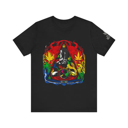 HIGH ROLLER Buddha Meditation Premium Cannabis Culture T-Shirt - Enlightenment Meets Electronic Music Luxury Streetwear