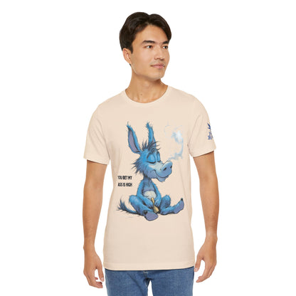 Blue Donkey Tee - Premium Airlume Cotton Cannabis Culture Humor Cartoon Art