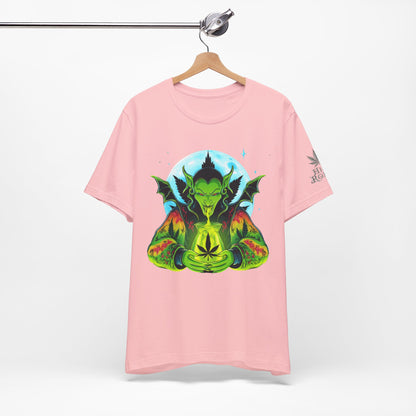 Mystic Dragon Guardian Cannabis Meditation T-Shirt - Premium Psychedelic 420 Apparel