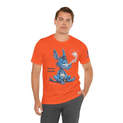 Blue Donkey Tee - Premium Airlume Cotton Cannabis Culture Humor Cartoon Art