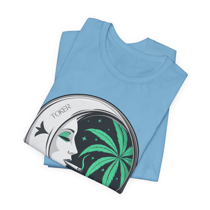 Toker Girl Coin Tee - Vintage Cannabis Portrait Art Design | High Roller