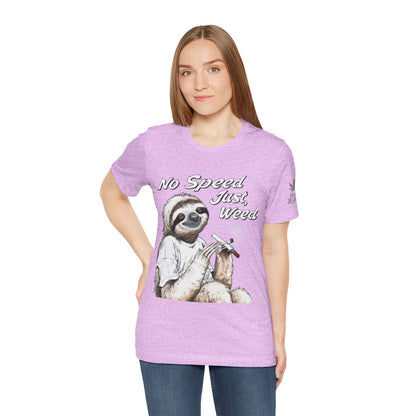 Slow Motion Tee - Premium Airlume Cotton Cannabis Culture Sloth Humor Art