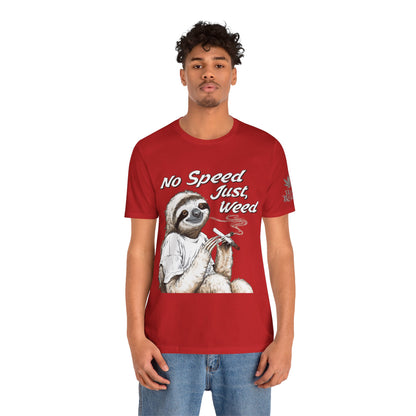 Slow Motion Tee - Premium Airlume Cotton Cannabis Culture Sloth Humor Art