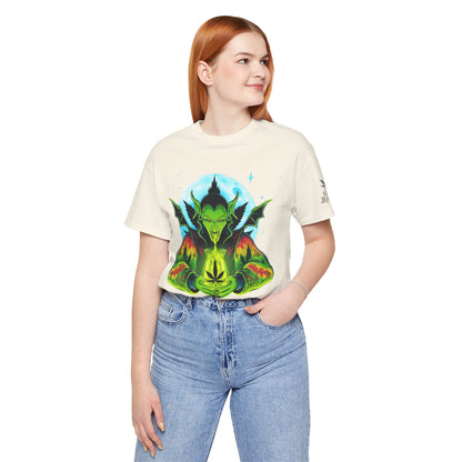 Mystic Dragon Guardian Cannabis Meditation T-Shirt - Premium Psychedelic 420 Apparel