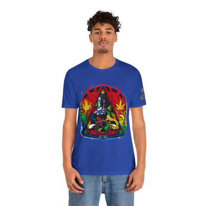 HIGH ROLLER Buddha Meditation Premium Cannabis Culture T-Shirt - Enlightenment Meets Electronic Music Luxury Streetwear