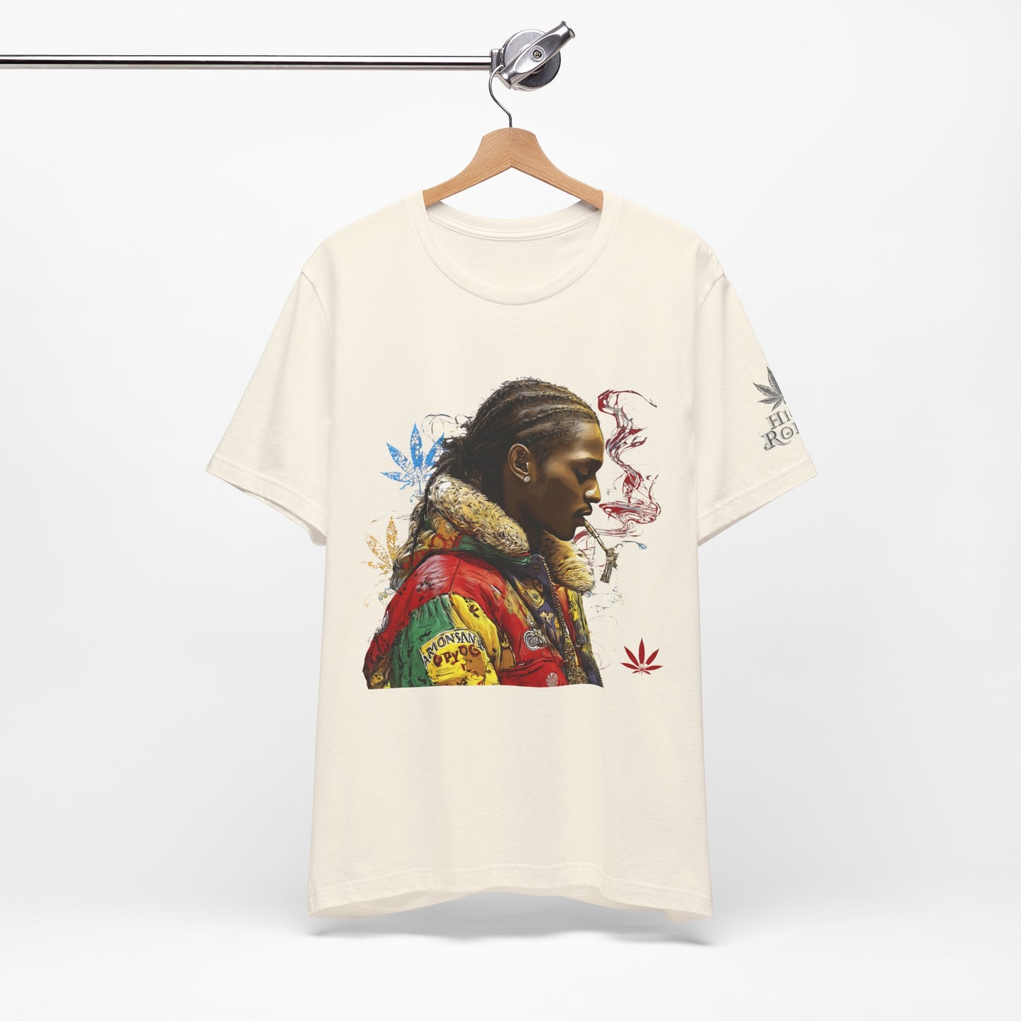 High Roller Profile Smoke Art Cannabis T-Shirt - Premium 420 Hip-Hop Portrait Street Culture Elevated Lifestyle Apparel