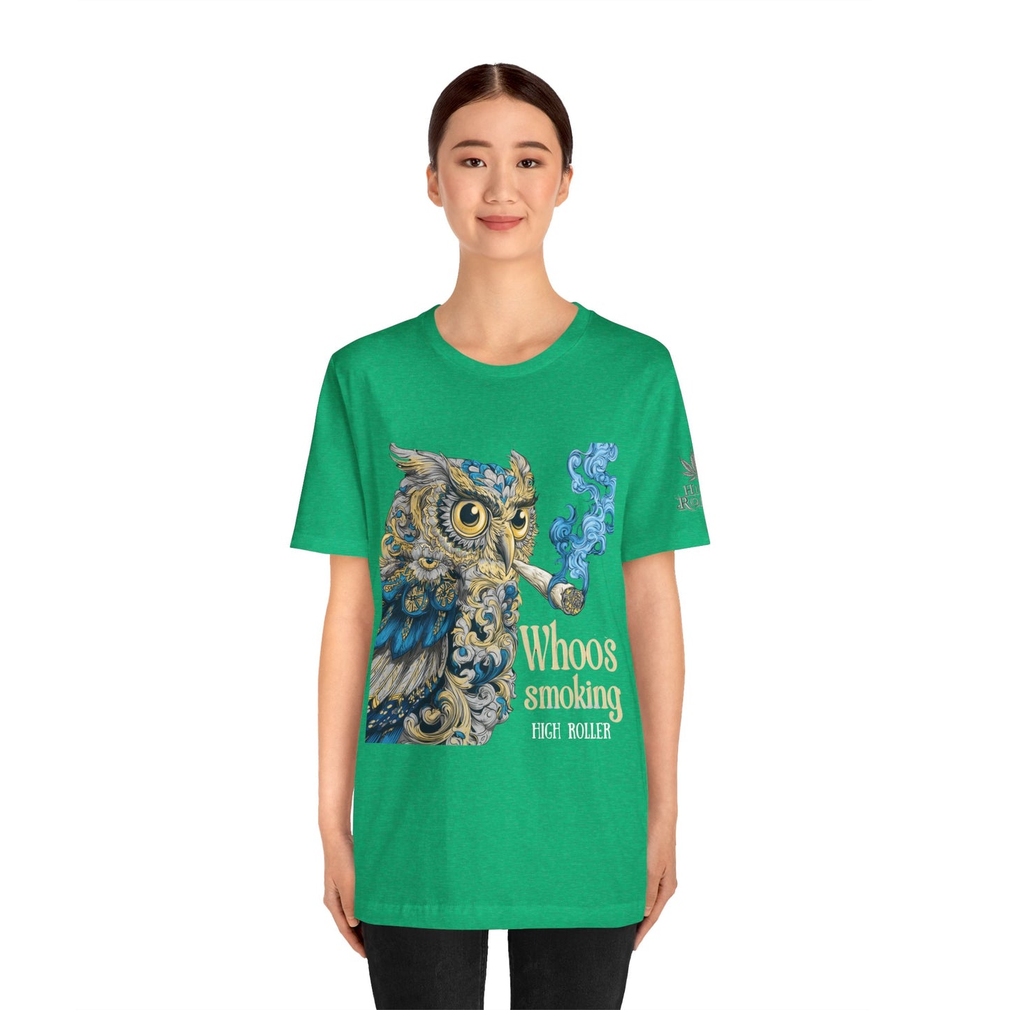 Baroque Owl Tee - Premium Airlume Cotton Cannabis Culture Ornate Bird Art