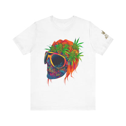 Tropical Cannabis Skull Tee - Paradise Vibes Art Design | High Roller