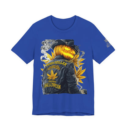 Halloween Witch Rider Cannabis T-Shirt - Premium Spooky 420 Biker Edition Apparel