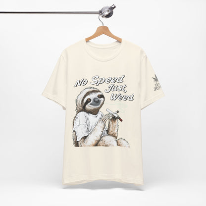 Slow Motion Tee - Premium Airlume Cotton Cannabis Culture Sloth Humor Art