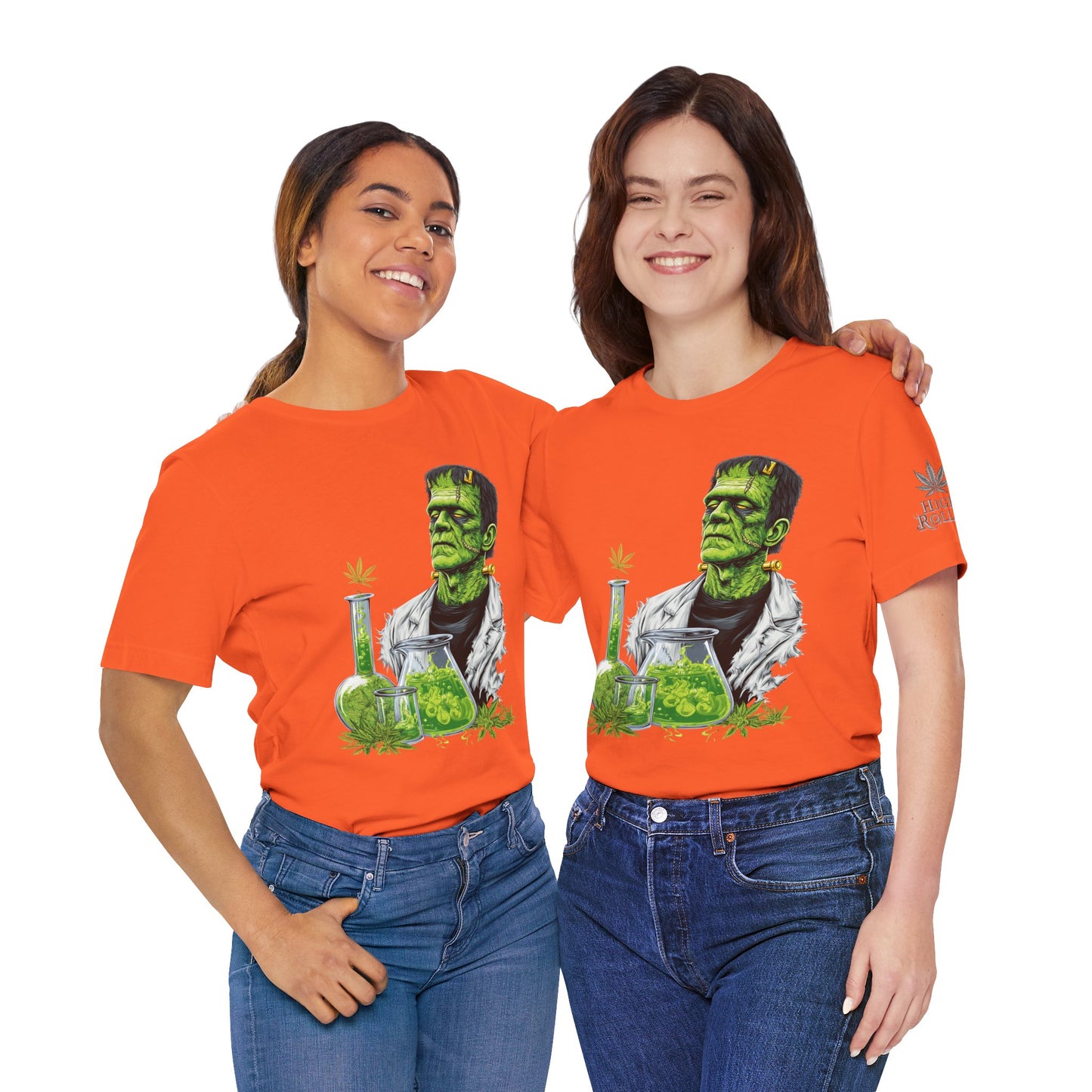 Frankenstein's Laboratory HIGH ROLLER Halloween Cannabis T-Shirt - Premium Monster Scientist 420 Experiment Apparel