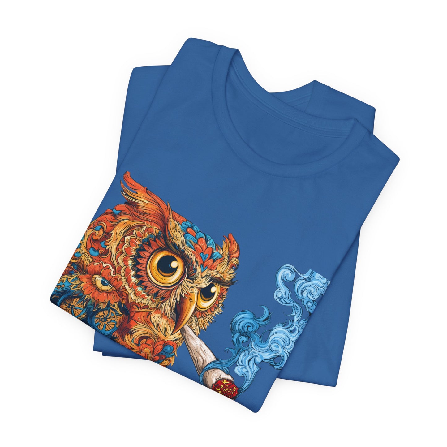 Baroque Owl Tee - Premium Airlume Cotton Cannabis Culture Ornate Bird Art