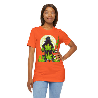 Luxury Gothic Cannabis Vampire T-Shirt - Premium Dark HIGH ROLLER Streetwear - Elevated Nocturnal 420 Fashion