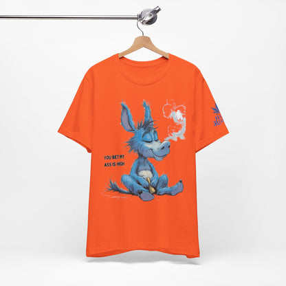 Blue Donkey Tee - Premium Airlume Cotton Cannabis Culture Humor Cartoon Art