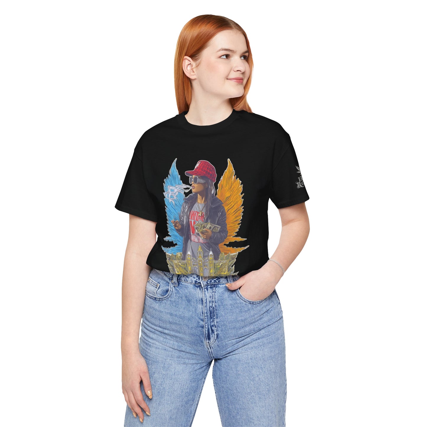 High Roller Golden Wings Money Cannabis T-Shirt - Premium 420 Hip-Hop Angel Street Culture Success Lifestyle Apparel