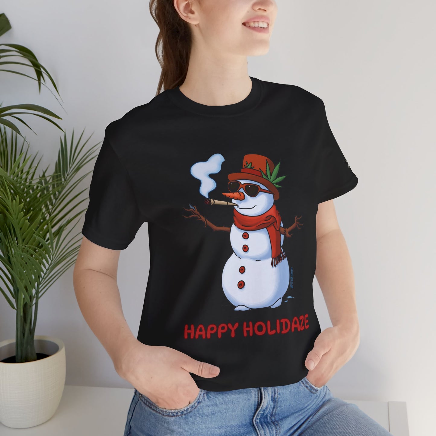 Happy Holidaze Premium Cannabis Christmas T-Shirt