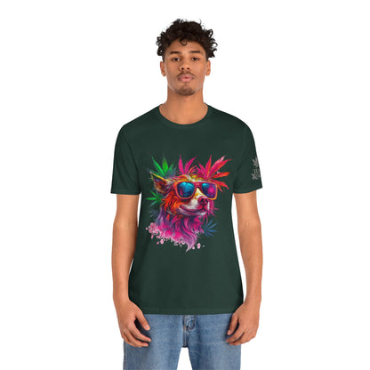Spectrum Pup Tee - Premium Airlume Cotton Cannabis Culture Psychedelic Dog Art