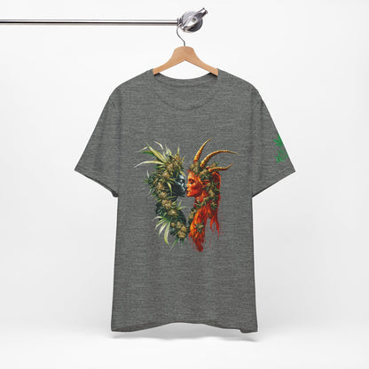 Cannabis Art Dual Face T-Shirt - Premium Unisex Cotton Tee