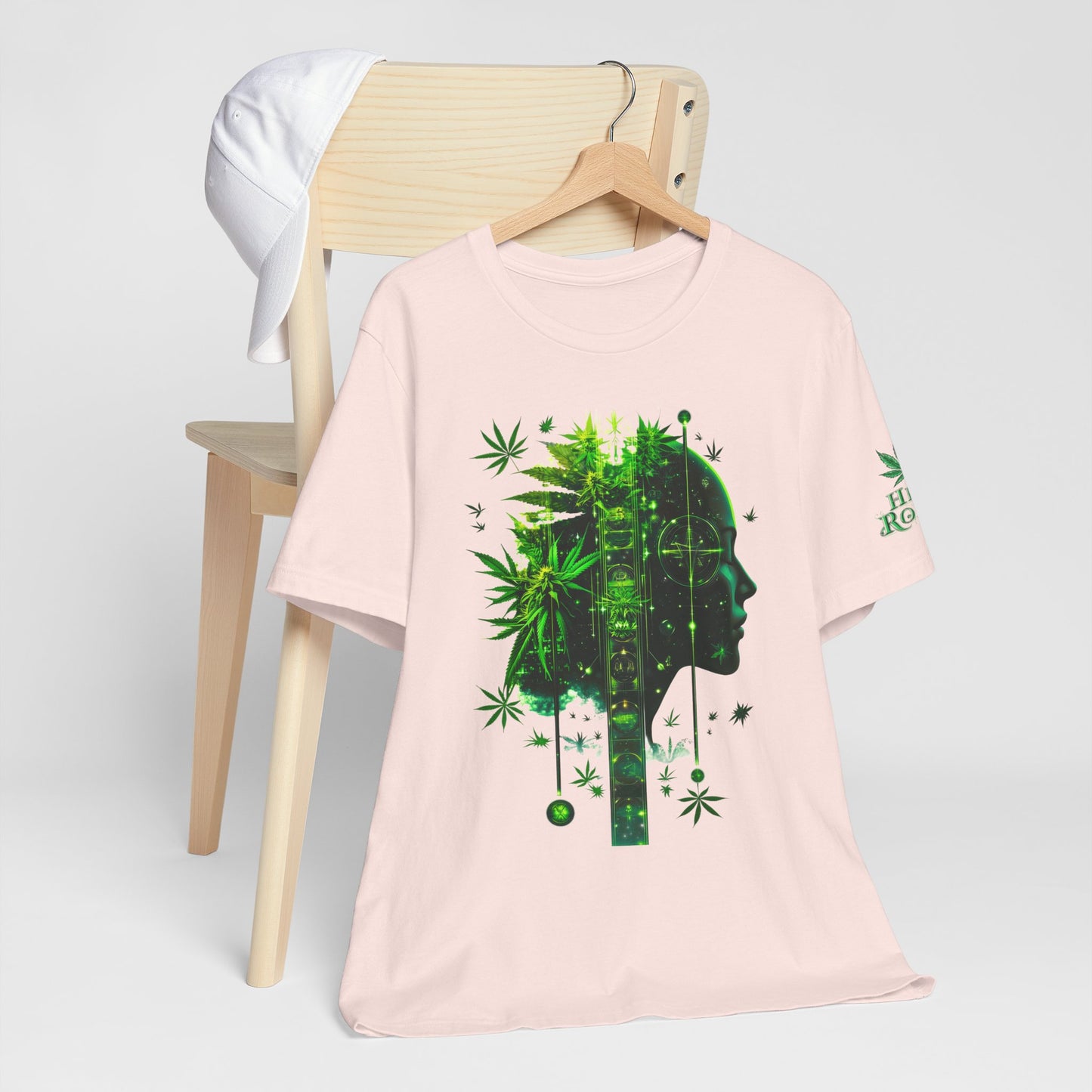Digital Mind Tee - Premium Airlume Cotton Cannabis Culture Tech Art Matrix Design