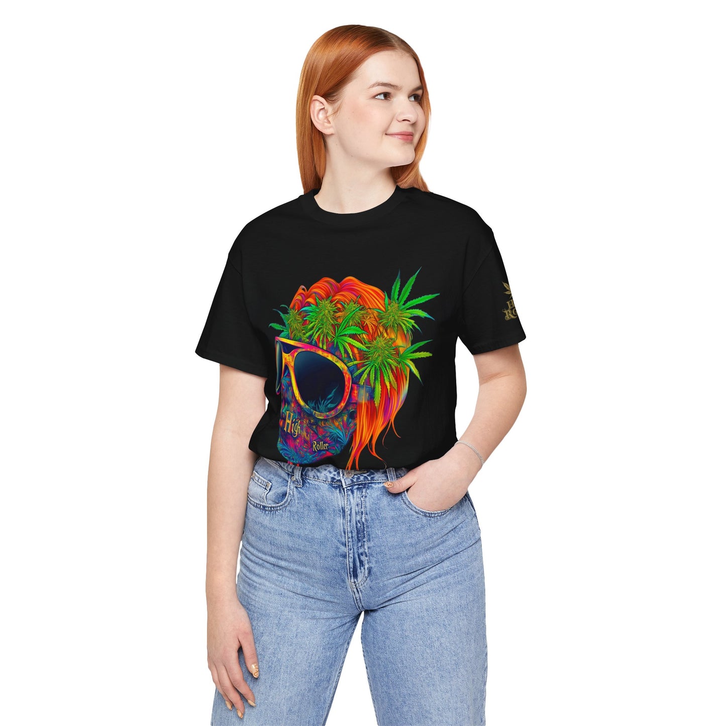Tropical Cannabis Skull Tee - Paradise Vibes Art Design | High Roller