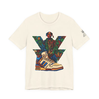 High Roller Trefoil Cannabis Sneaker T-Shirt - Premium 420 Hip-Hop Sneakerhead Street Culture Botanical Art Apparel