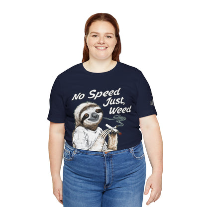 Slow Motion Tee - Premium Airlume Cotton Cannabis Culture Sloth Humor Art
