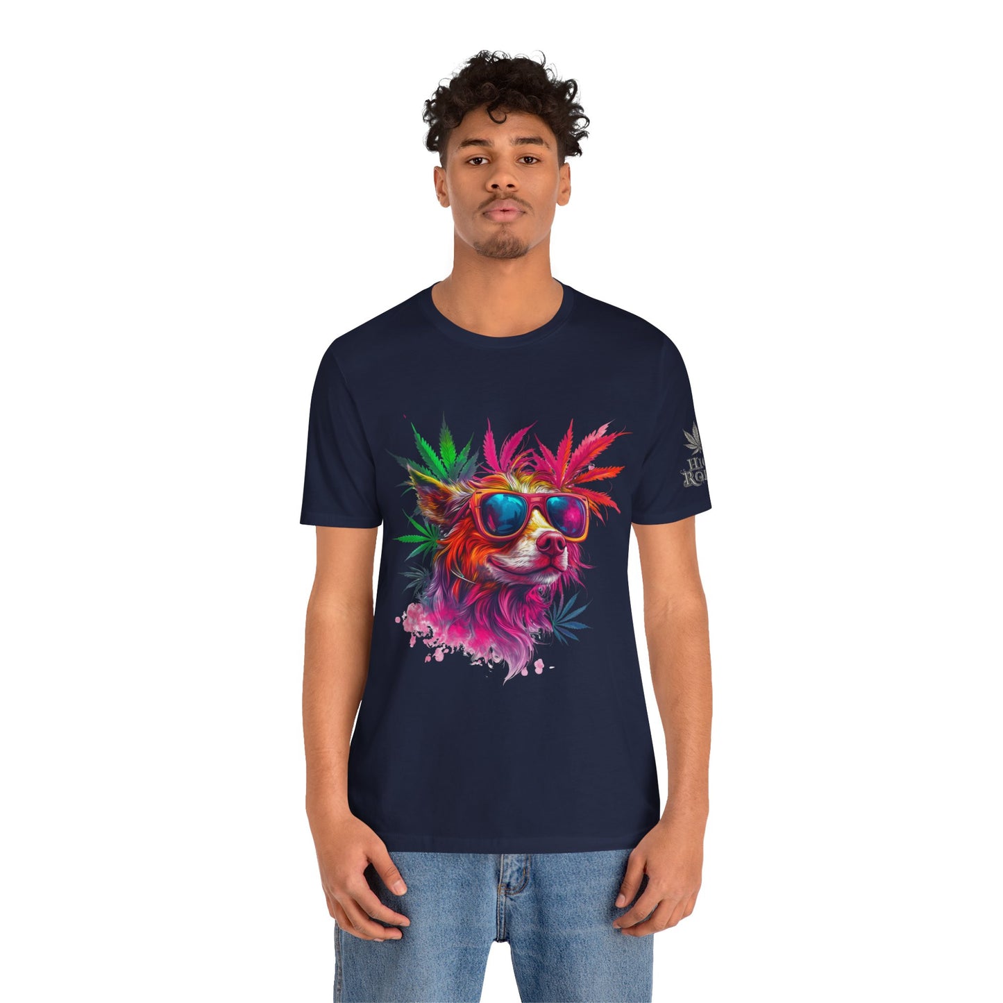 Spectrum Pup Tee - Premium Airlume Cotton Cannabis Culture Psychedelic Dog Art