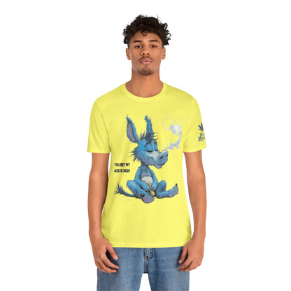 Blue Donkey Tee - Premium Airlume Cotton Cannabis Culture Humor Cartoon Art