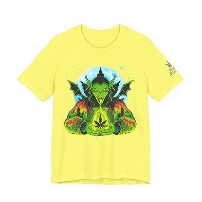Mystic Dragon Guardian Cannabis Meditation T-Shirt - Premium Psychedelic 420 Apparel