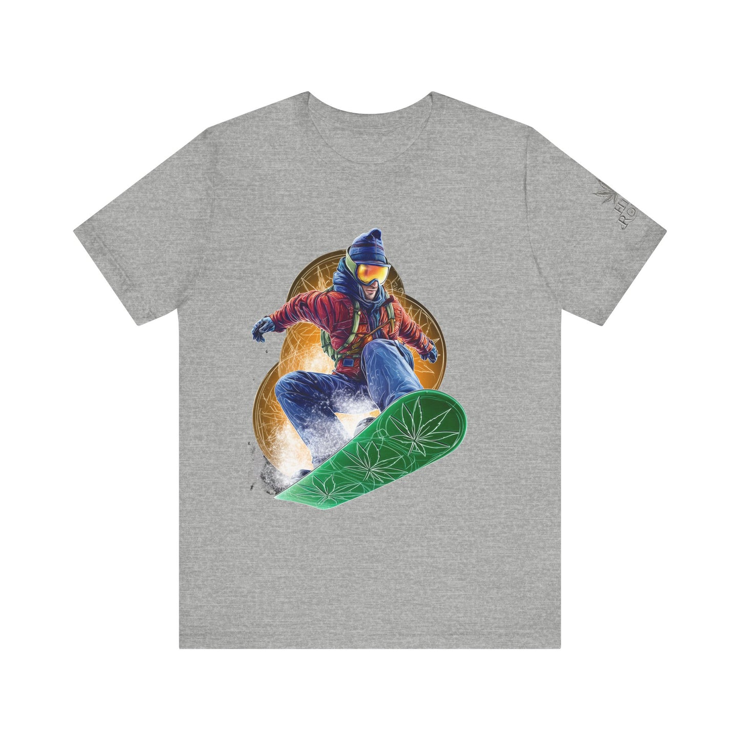 High Roller Snowboard Cannabis T-Shirt - Premium 420 Winter Sports Action Shred Mountain Lifestyle Apparel