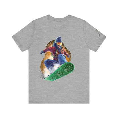 High Roller Snowboard Cannabis T-Shirt - Premium 420 Winter Sports Action Shred Mountain Lifestyle Apparel