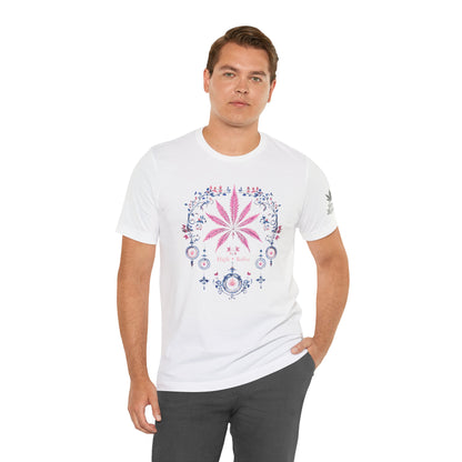 Bohemian Cannabis Mandala Tee - Floral Folk Art Design | High Roller