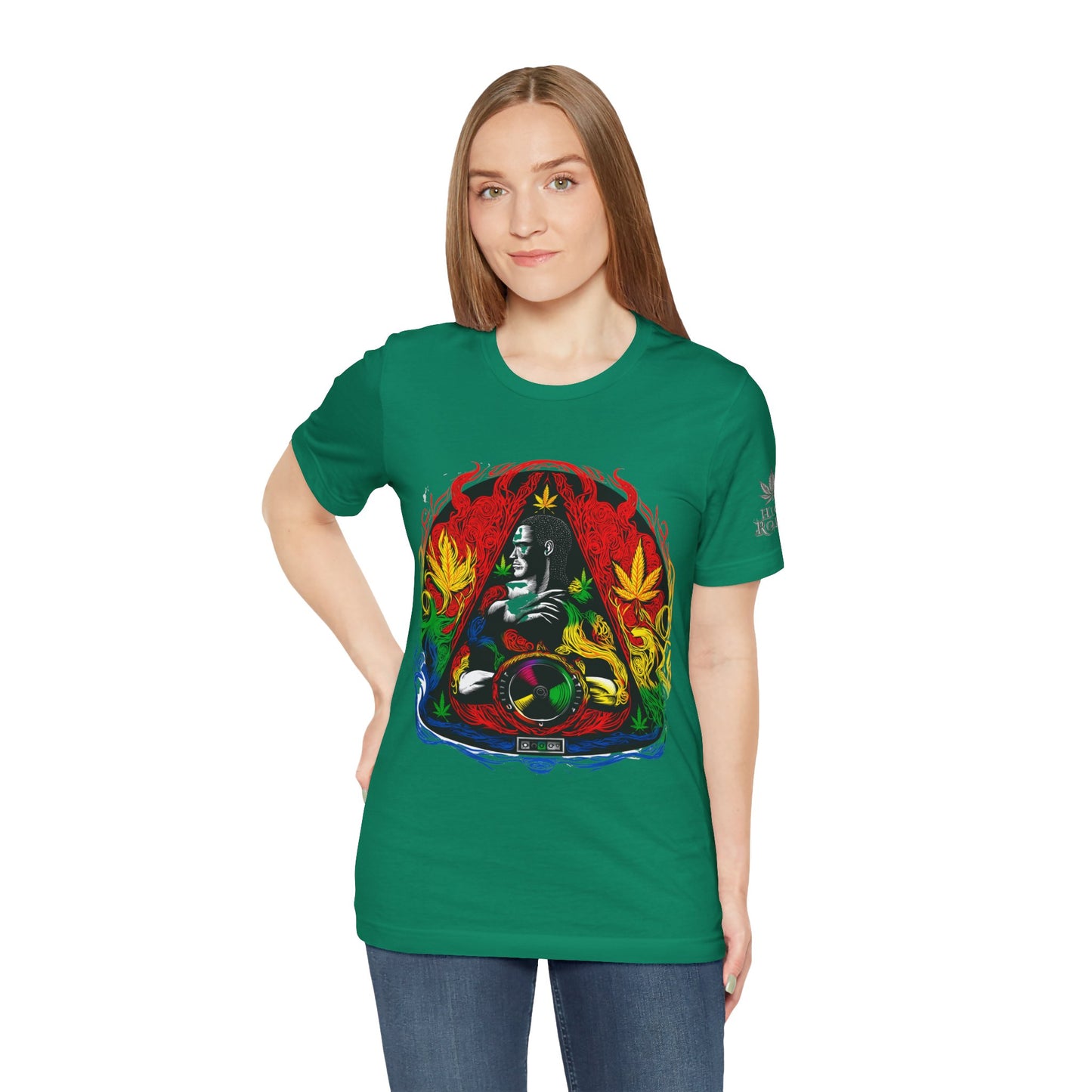 HIGH ROLLER Buddha Meditation Premium Cannabis Culture T-Shirt - Enlightenment Meets Electronic Music Luxury Streetwear
