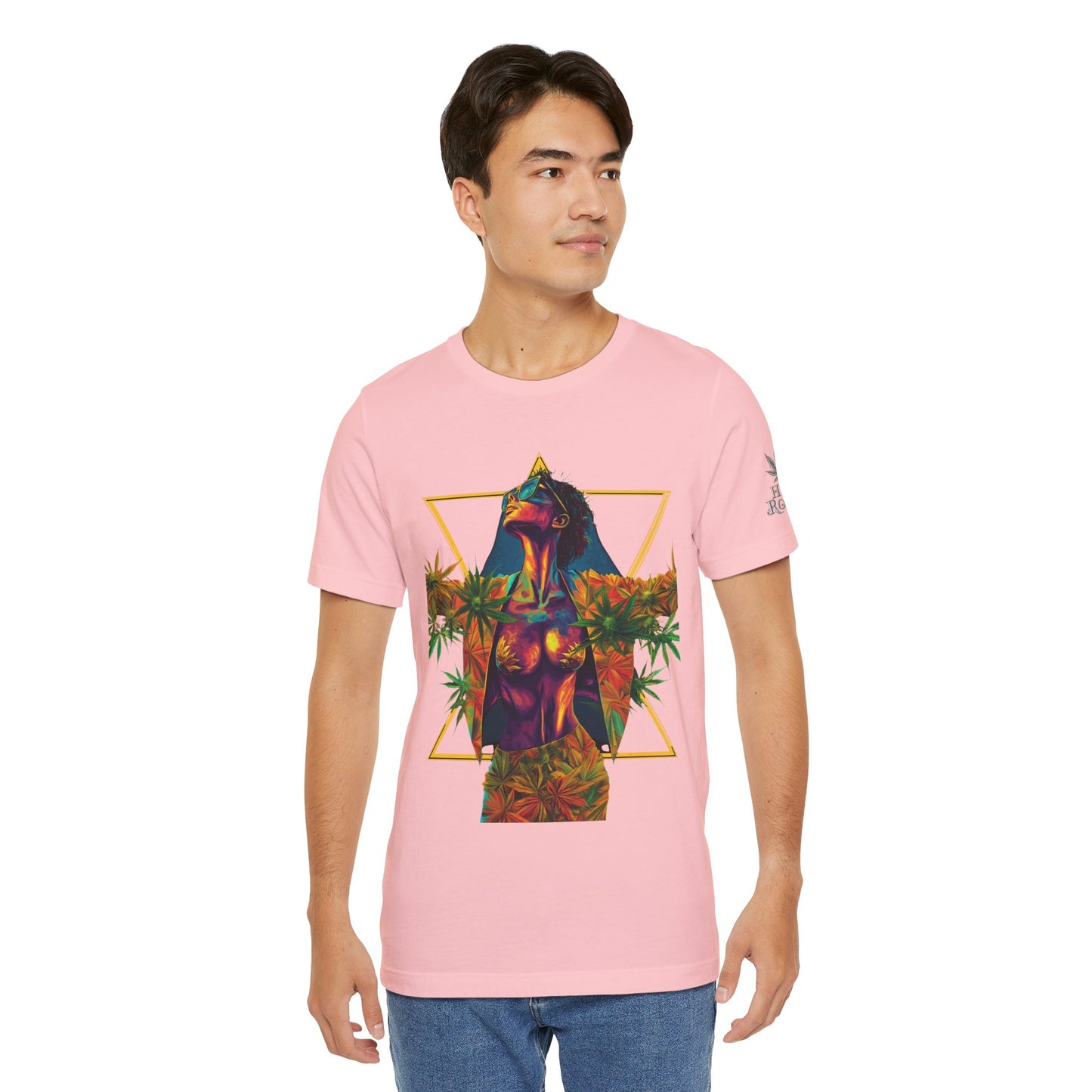 Sacred Geometry Cannabis Goddess Tee - Psychedelic Beauty Art Design | High Roller