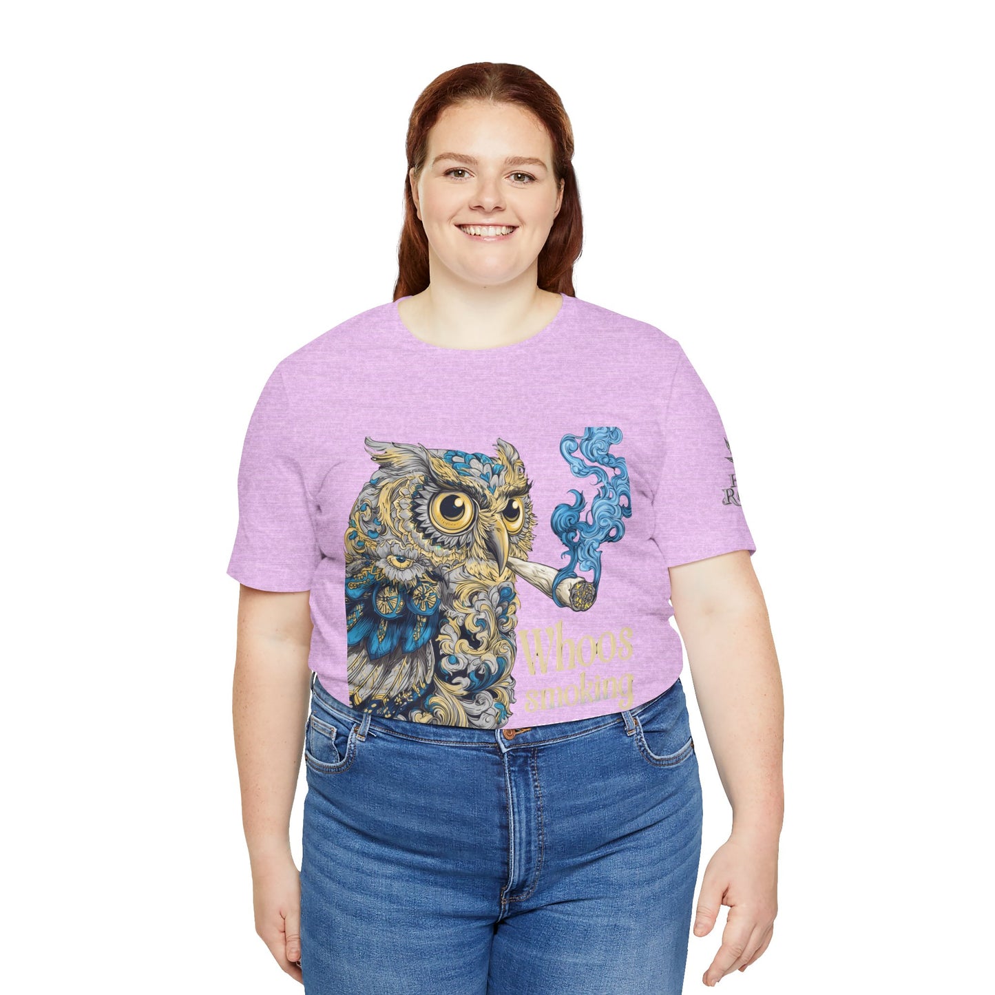 Baroque Owl Tee - Premium Airlume Cotton Cannabis Culture Ornate Bird Art