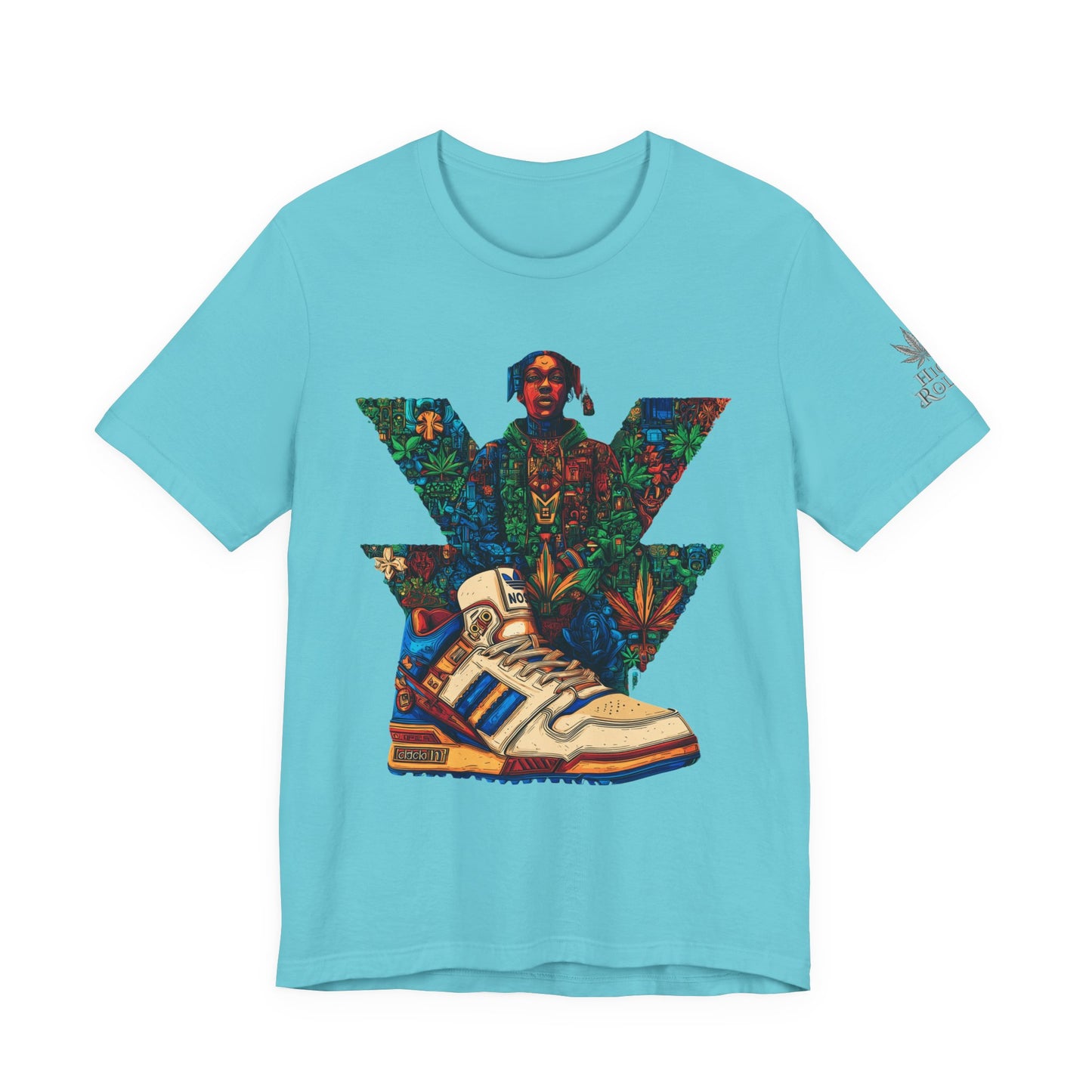 High Roller Trefoil Cannabis Sneaker T-Shirt - Premium 420 Hip-Hop Sneakerhead Street Culture Botanical Art Apparel