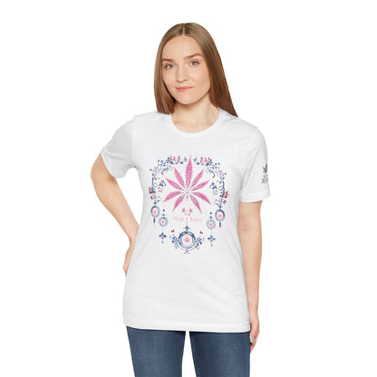 Bohemian Cannabis Mandala Tee - Floral Folk Art Design | High Roller
