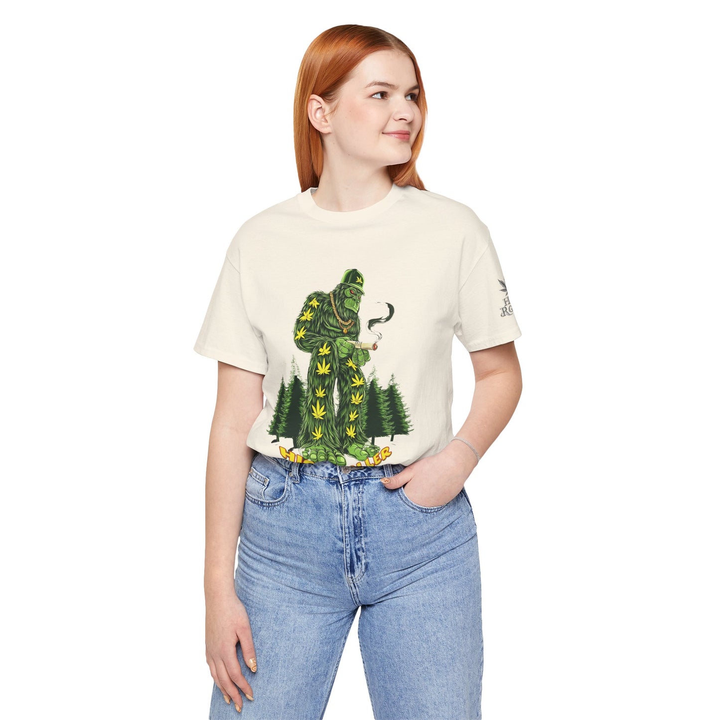 Cannabis Sasquatch Forest King T-Shirt - Premium Bigfoot 420 Lifestyle Apparel"