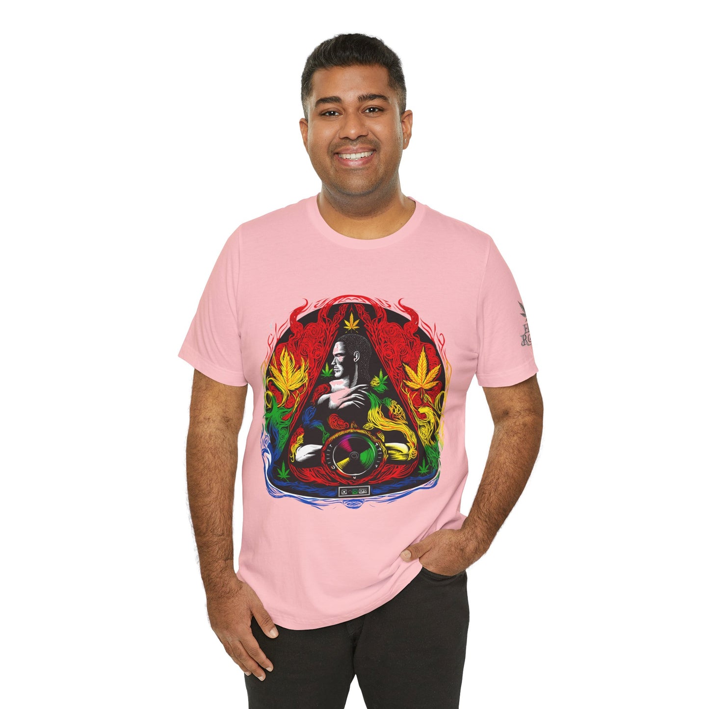 HIGH ROLLER Buddha Meditation Premium Cannabis Culture T-Shirt - Enlightenment Meets Electronic Music Luxury Streetwear
