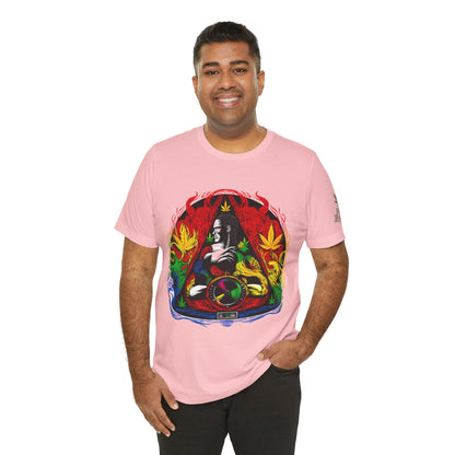 HIGH ROLLER Buddha Meditation Premium Cannabis Culture T-Shirt - Enlightenment Meets Electronic Music Luxury Streetwear