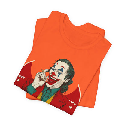 High Roller Villain T-Shirt - Premium Airlume Cotton Cannabis Joker Badge Art Tee