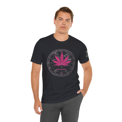 True North Tee - Premium Airlume Cotton Cannabis Culture Compass Navigation Art
