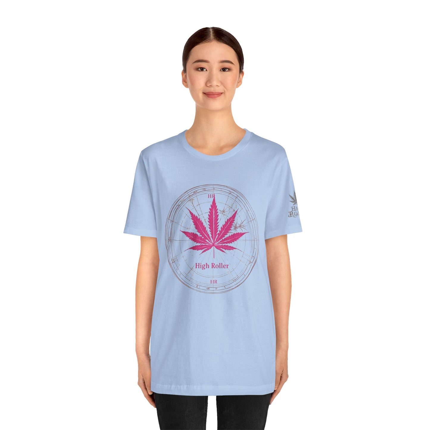 True North Tee - Premium Airlume Cotton Cannabis Culture Compass Navigation Art